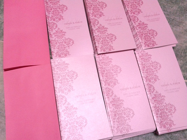 Pink Damask Wedding Invitation Card, Yasmin & Hakim, yasmin, hakim, wedding invitation cards, malay wedding cards, pink damask card, pink card, invitation card, wedding