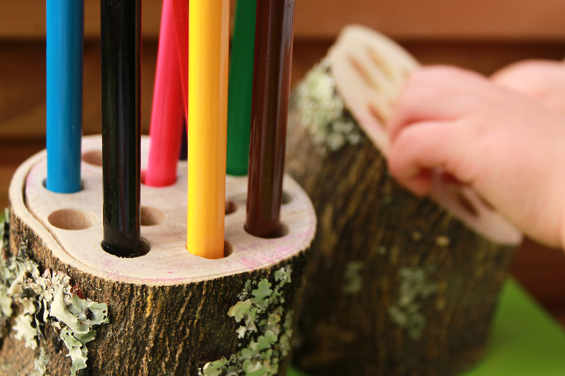 Big Little Tutorial Crayon Holder from a Branch!