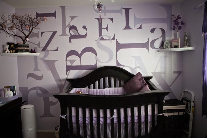 Dormitorios de bebé en morado y gris - Ideas para decorar dormitorios