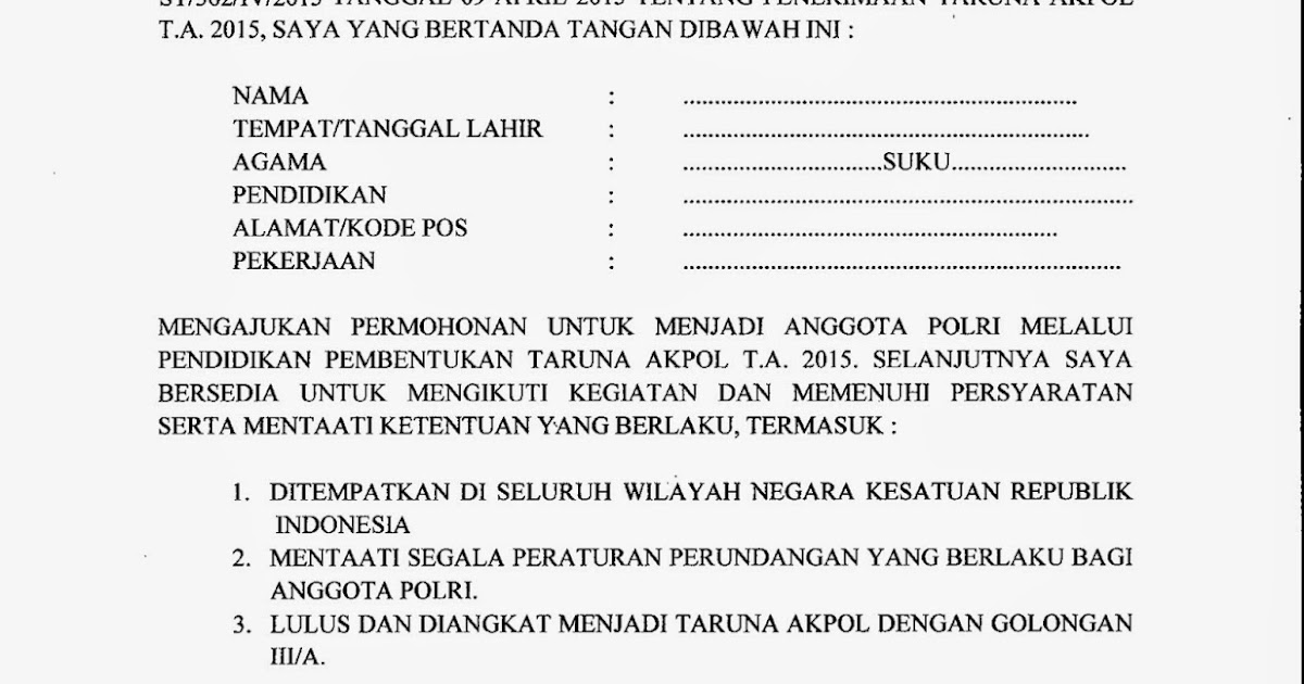 Polres Lampung Tengah Contoh Format Surat Permohonan