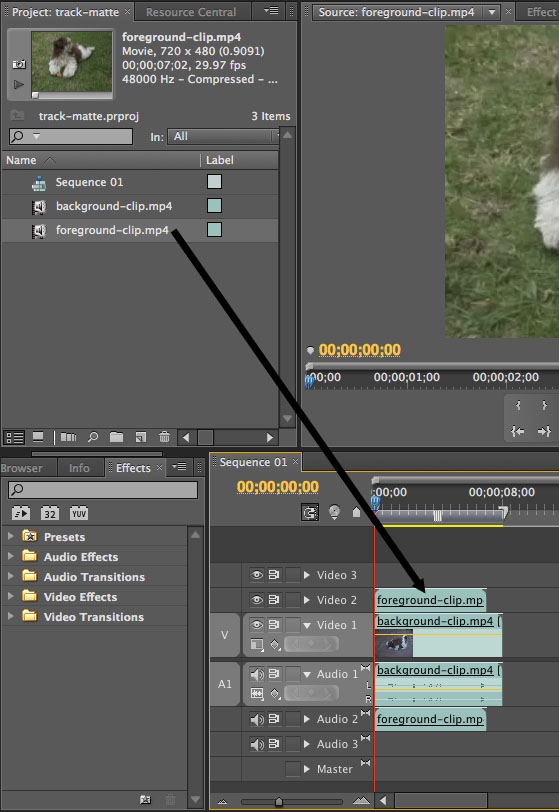 How to use the Track Matte Key video effect in Adobe Premiere Pro CS5