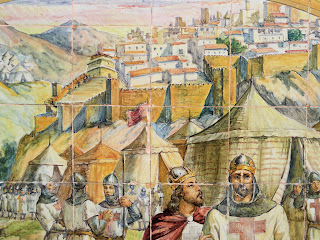 Plaza de España, Sevilla - Azulejo de Cuenca (Motivo central, detalle)