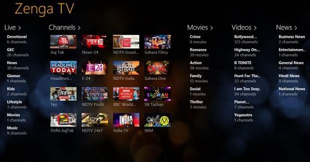Technology World: The app features many live channels, video content