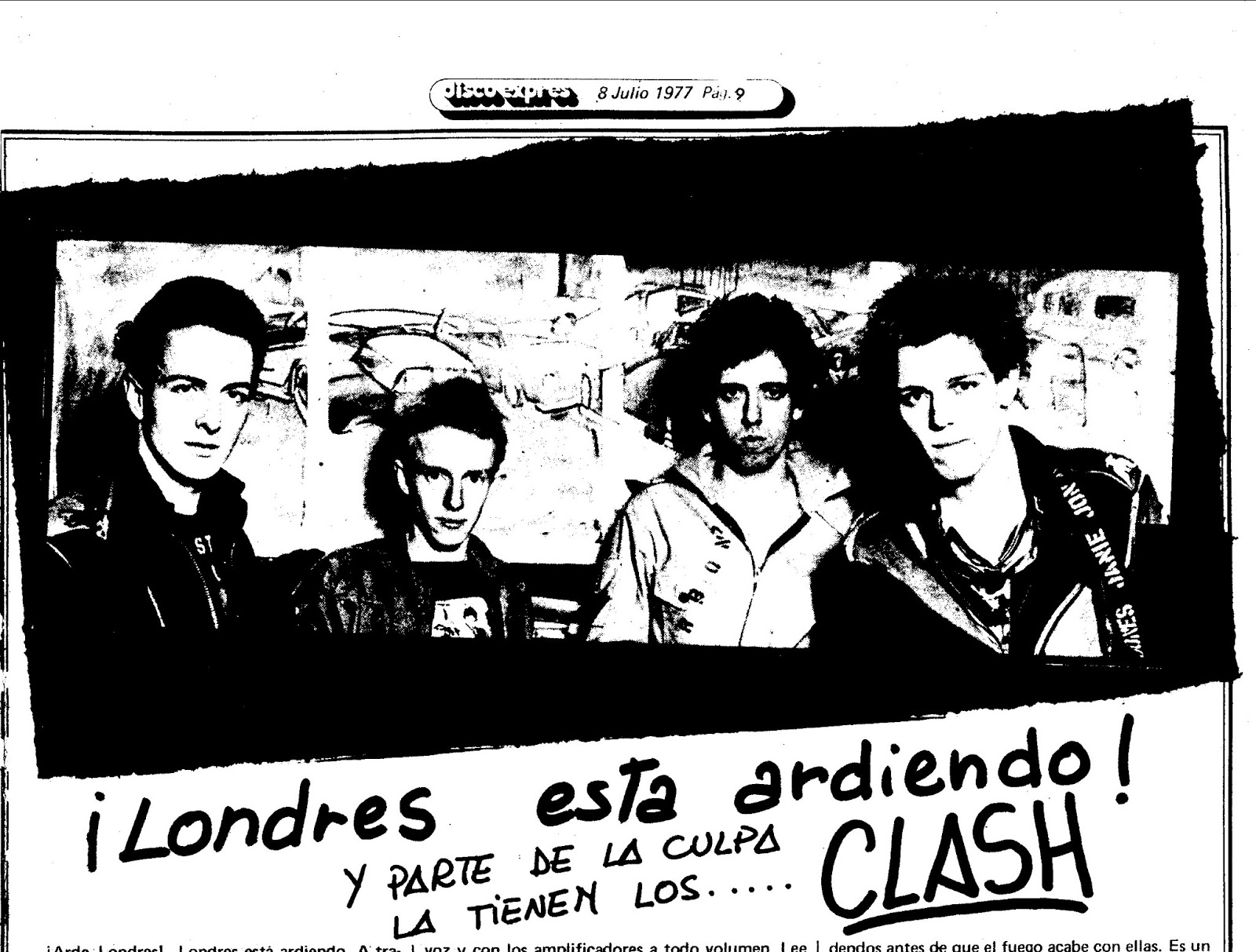 SPANISH BOMBS: The Clash -Londres esta ardiendo -Discoexpres Julio de 1977 