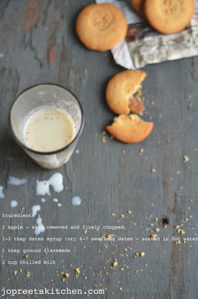 Apple, Dates & Flax Seeds Milkshake Jopreetskitchen