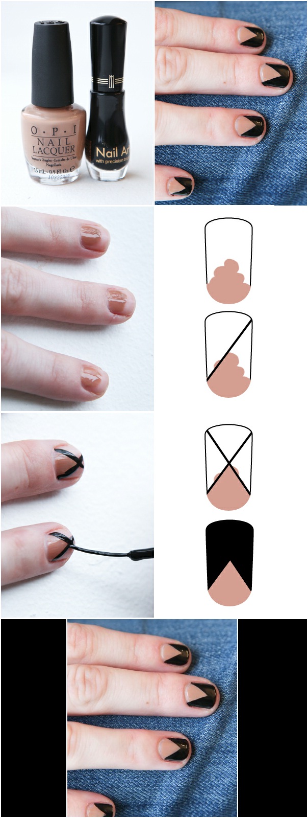 Beauty Tutorials ― Split Nails : This chevron design is a way sophisticated