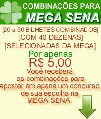 Combinações MEGA SENA (para 01 concurso)