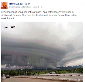 Fenomena Awan Gergasi Di Selatan Thailand, info, terkini, sensasi, berita, awan pelik
