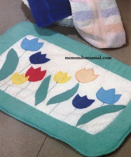 Manualidades alfombra para baño ~ Mimundomanual