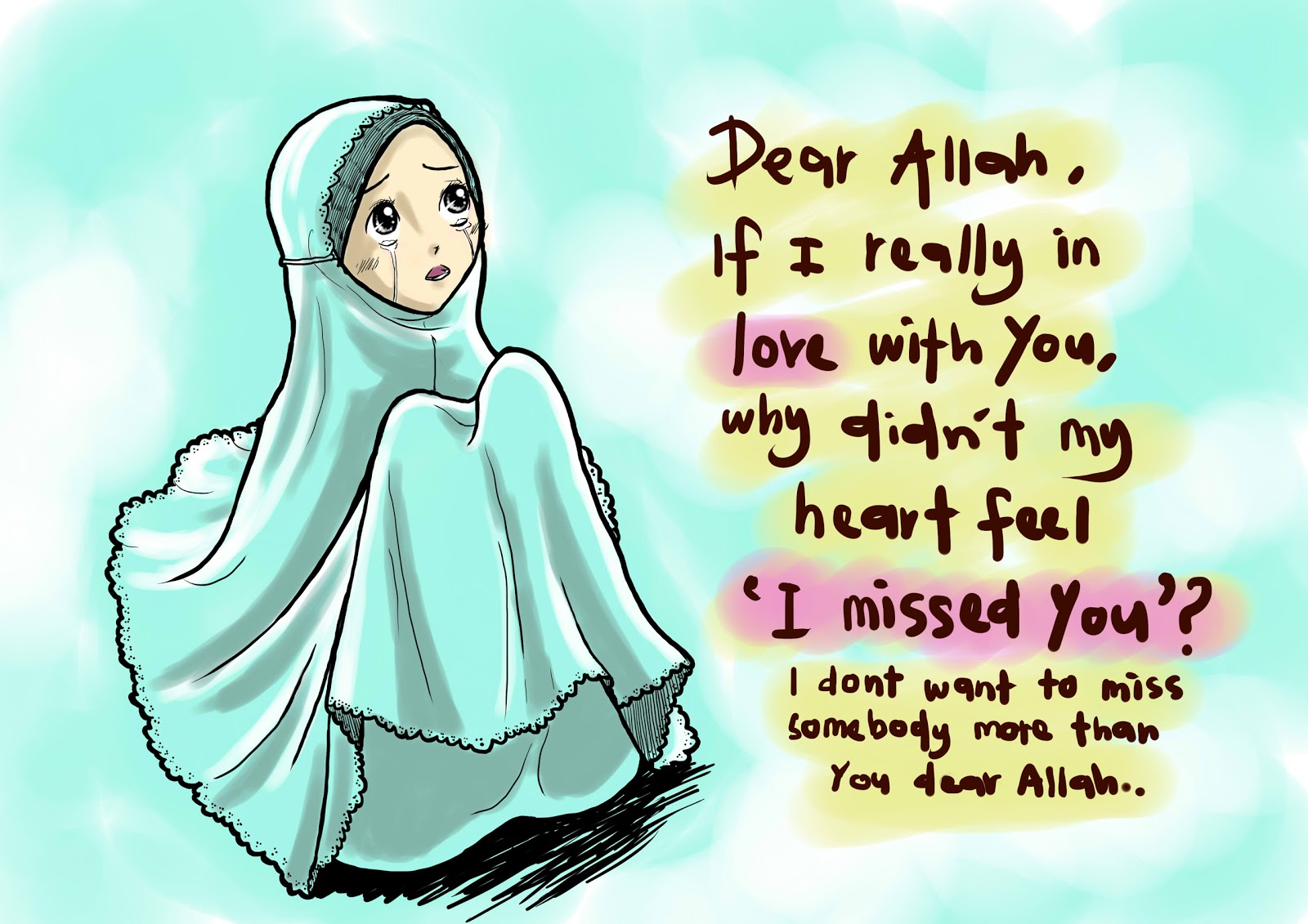 Komik Dakwah Cinta Pada Wallpaper Muslimah Drawing Miss You