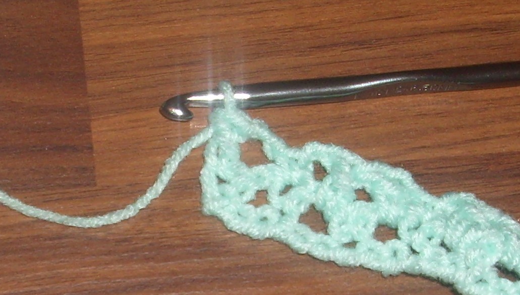 ... row. Chain 2. Repeat from * till end of row. Double crochet in last