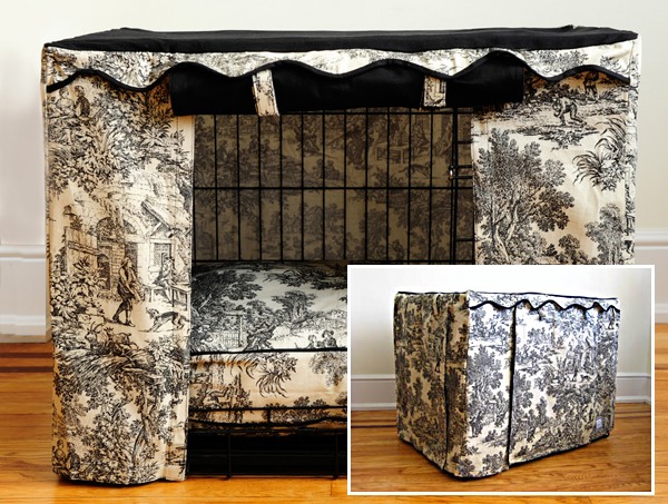 BowhausNYC Crate Cover - Toile dog kennel