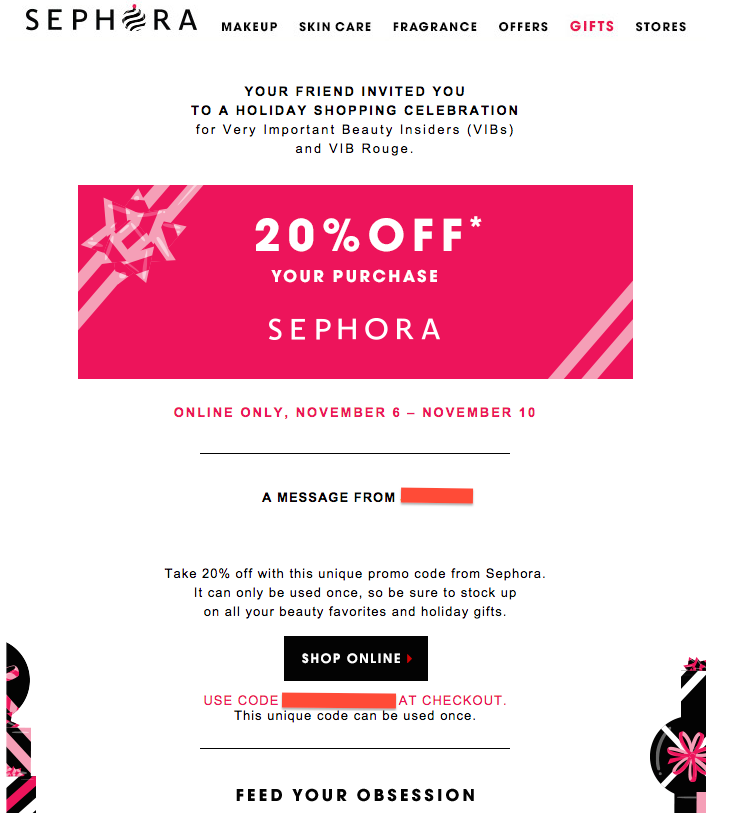 Sephora coupons in store 20 off