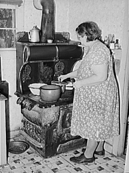 But if dad was a tightwad, she would cook on the old stove he got when his mother died ~