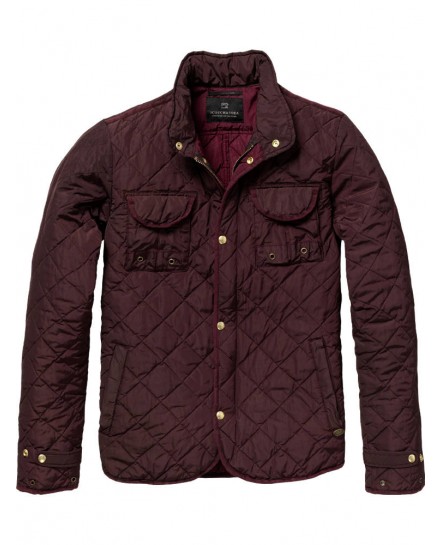 Diamond quilted shirt jacket