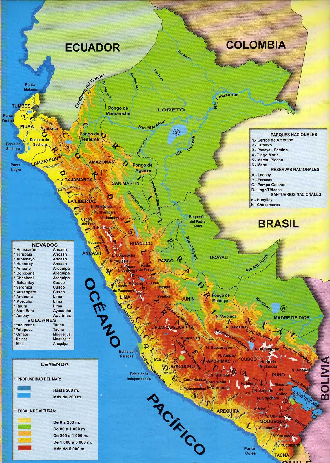 Peru Mapa Geográfico