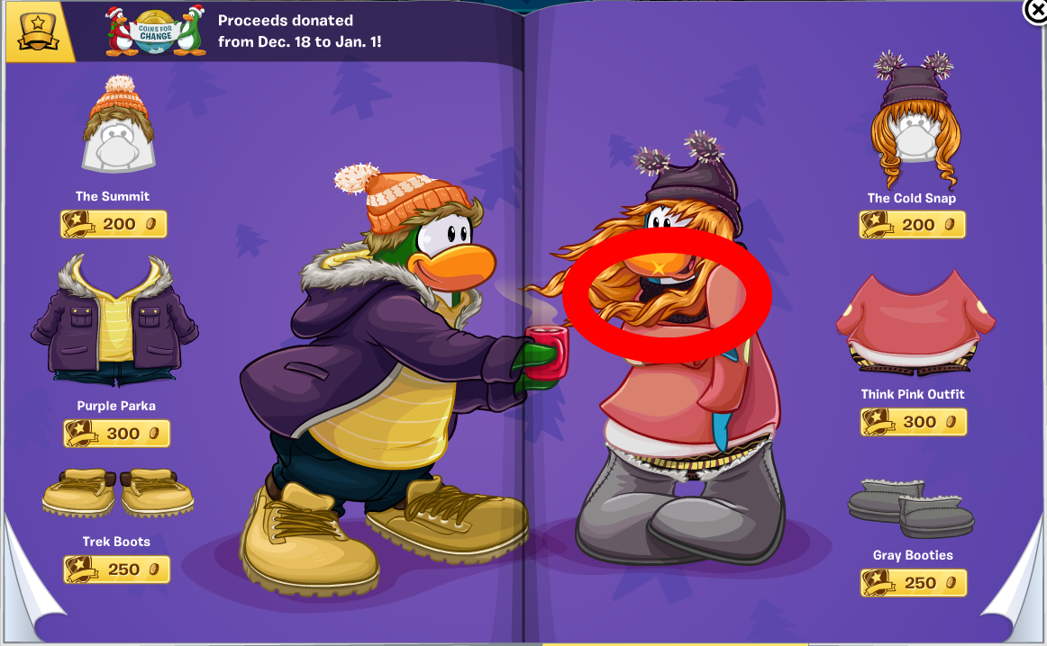 cheats to buy clothes on club penguin
