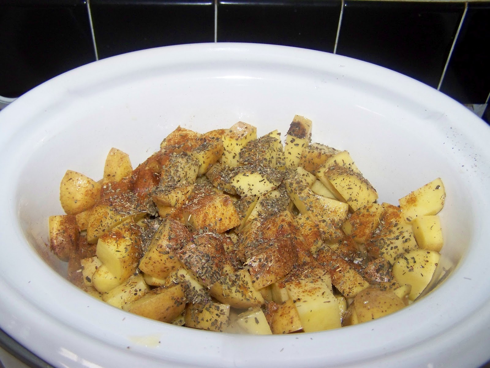 Practically Virtuous Crock Pot Roasted Potatoes