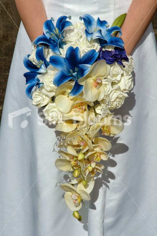 Blue Lily Bouquet Wedding