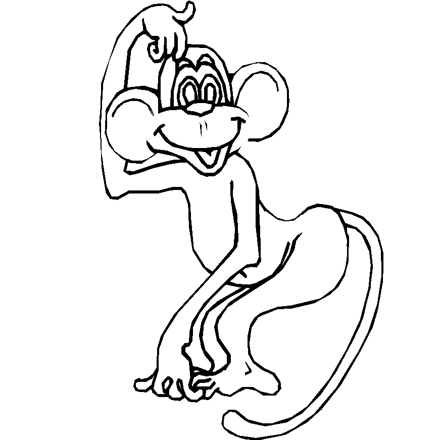 Desenhos de Macaco para Colorir, Pintar e Imprimir 