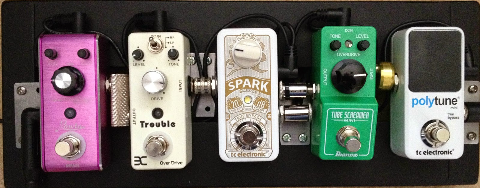Alan's Guitar Gear Pedaltrain nano pedal board with mini pedals