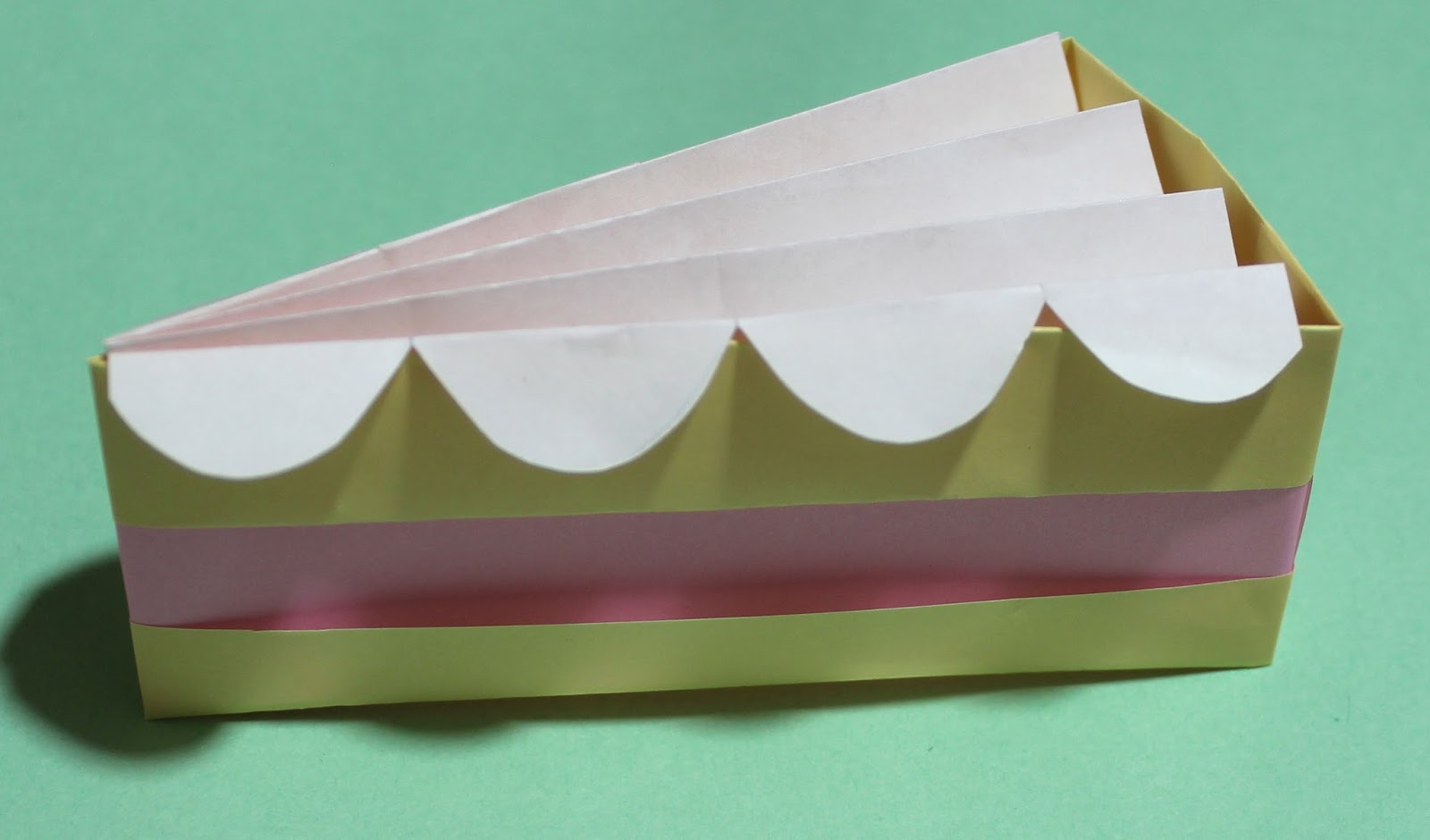Origami Slice of Cake Instructions