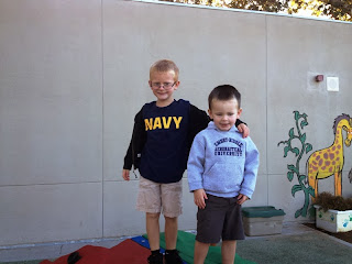 Tyler and I took Jake to school on Friday. Jake was so proud to introduce Tyler to all his classmates. 
