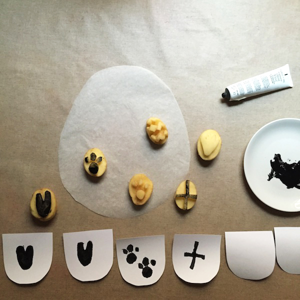 THE INDIGO CREW Creative living with kids EASTER POTATO STAMPS + BUNTING