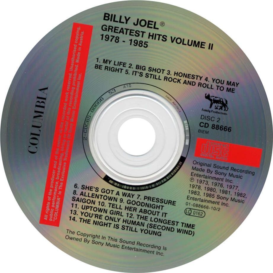 Billy Joel - Greatest Hits, Vols 1-2 24 bit FLAC vinyl