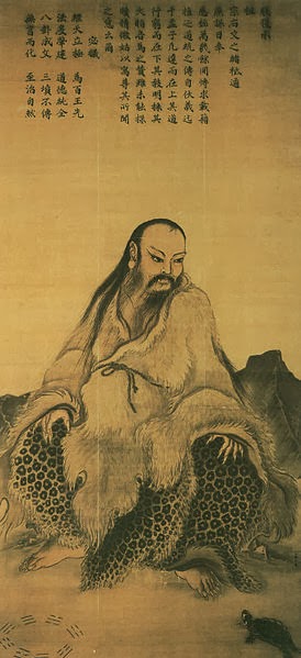 An old paper drawing of Chinese emperor Fu Hsi