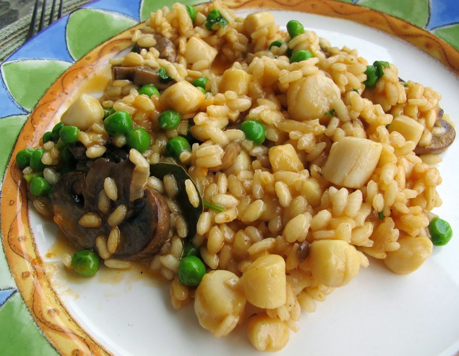 World Traveler Recipes Risotto With Scallops, Mushrooms and Peas