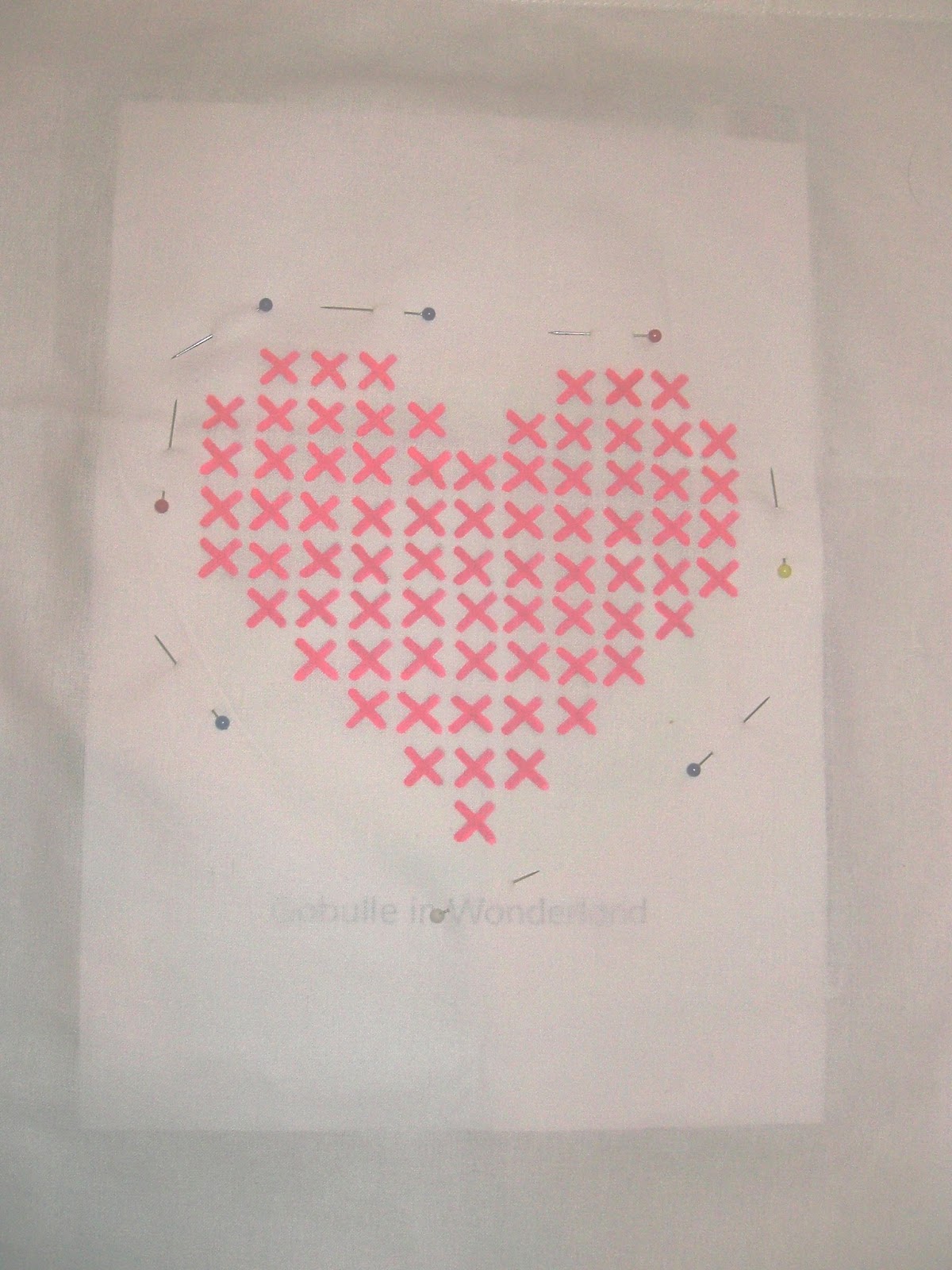 Gabulle in Wonderland: Tote bag coeur points de croix