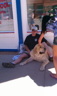 Relaxing after the Dog show in Cripple Creek Colorado after he won best overall in show