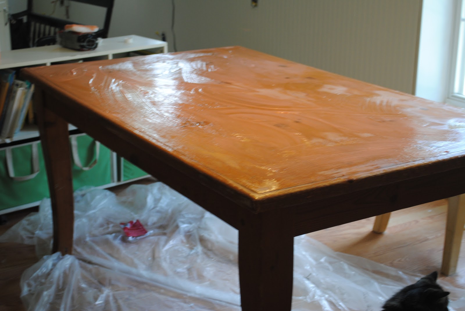 Runs with Scraps... Refinish an Old Knotty Pine Dining Table The Story