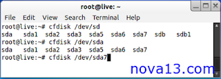 cara memformat partisi hardisk dengan terminal konsole di Linux