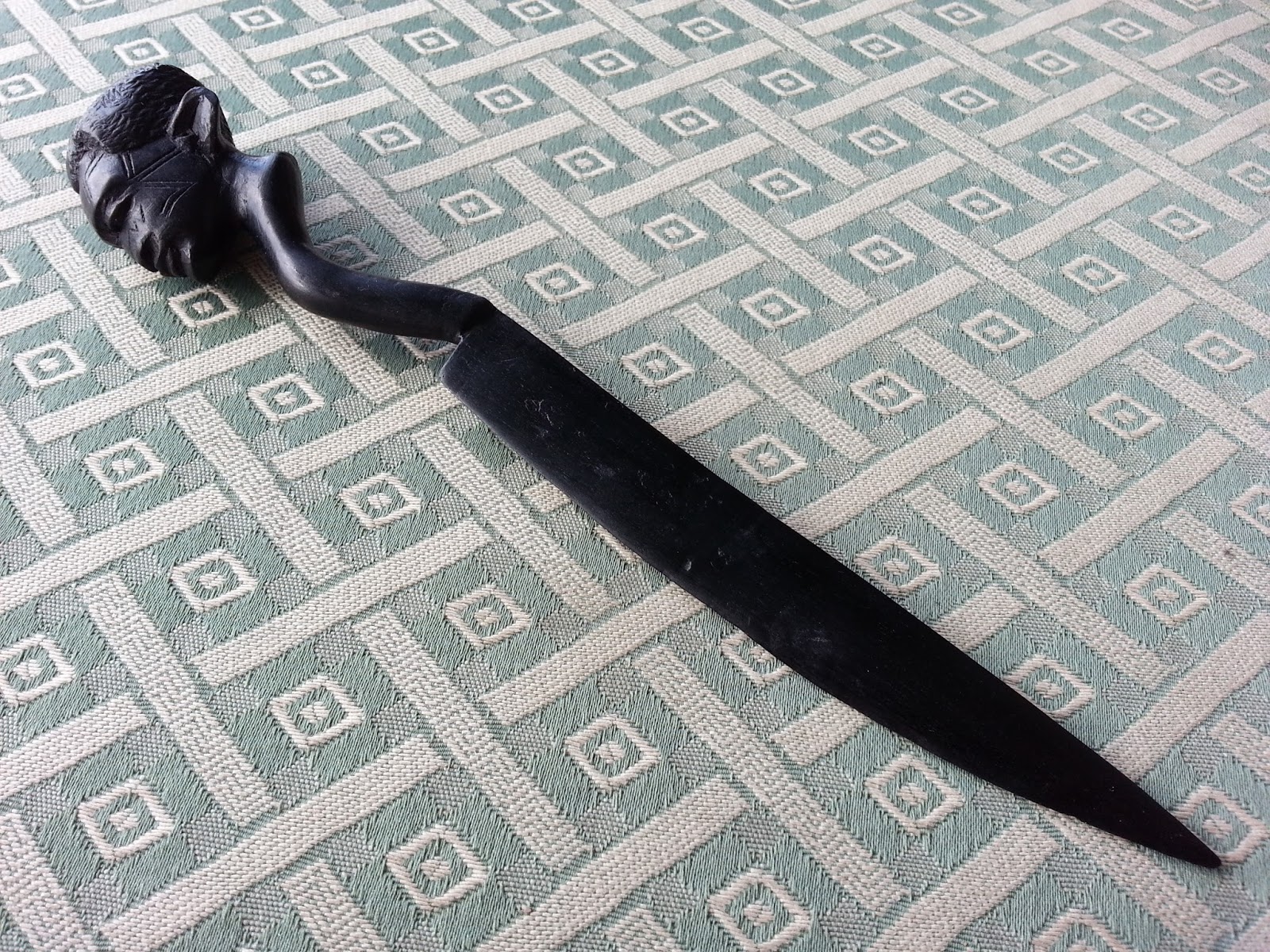 Antique African black wooden hand carved letter opener eBay