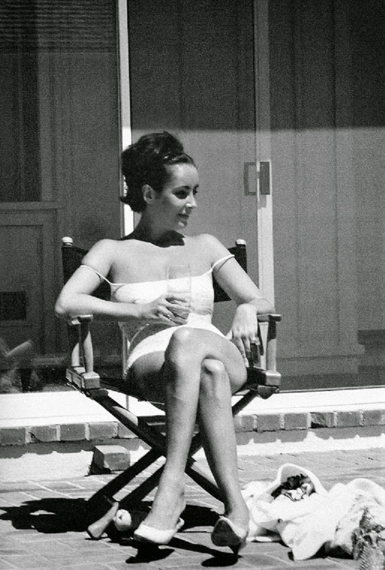 Liz Taylor at home in the sun.