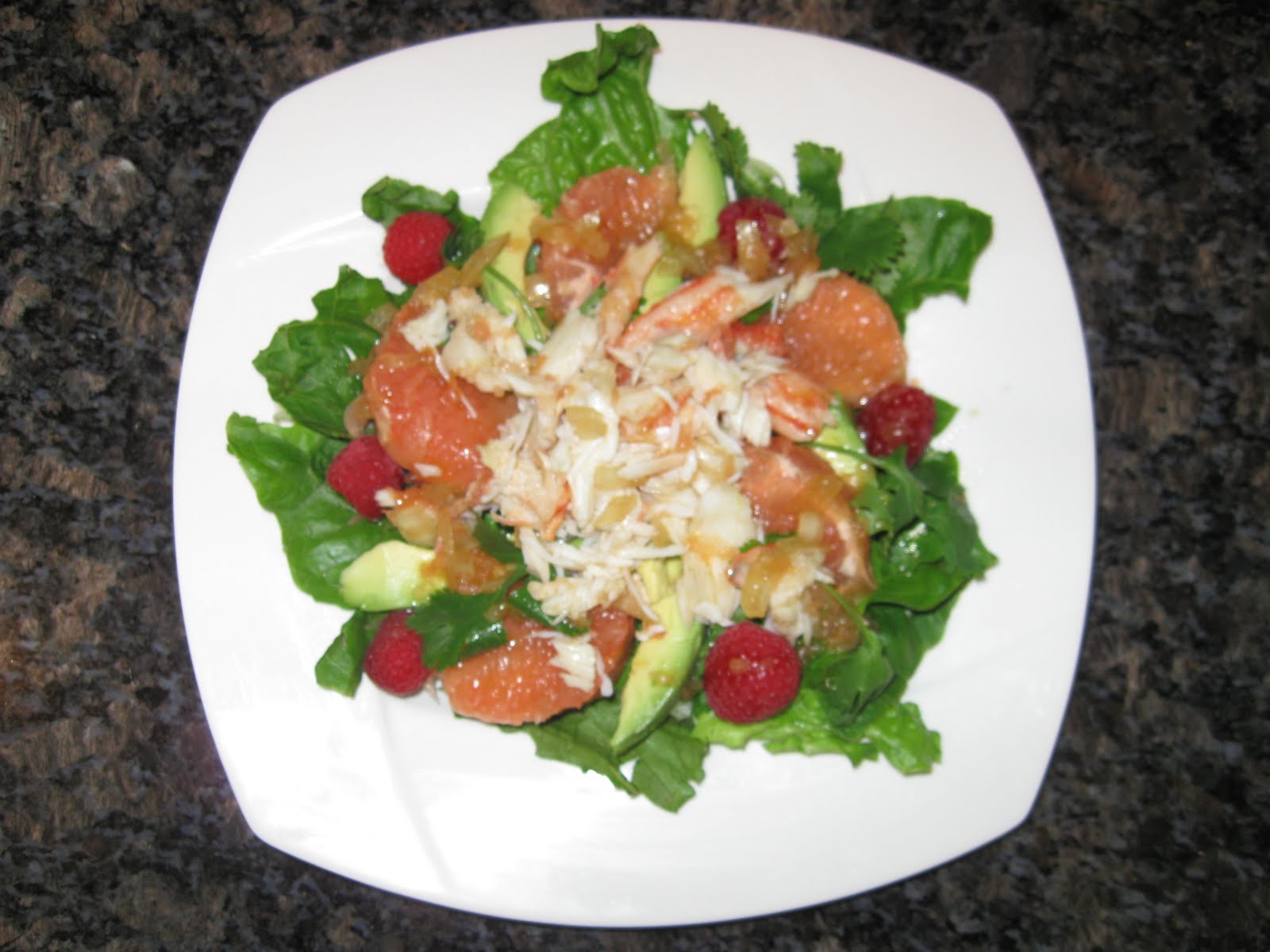 Healthy, Fit, Ageless Alaskan Crab Salad with Grapefruit and Avocado
