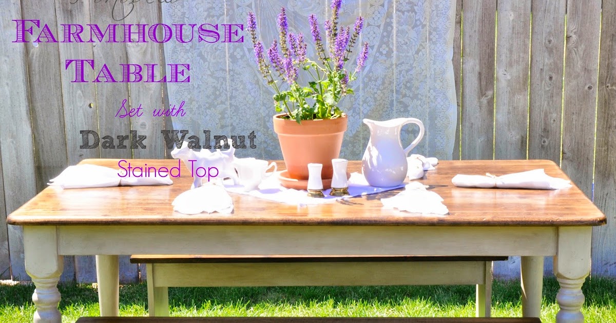 Rustique Restoration Portobello Farmhouse Table Set with Dark Walnut Tops!