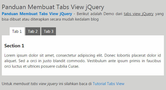Cara Membuat Tab View jQuery Dengan Sangat Mudah Cara Membuat Tab View jQuery Dengan Sangat Mudah