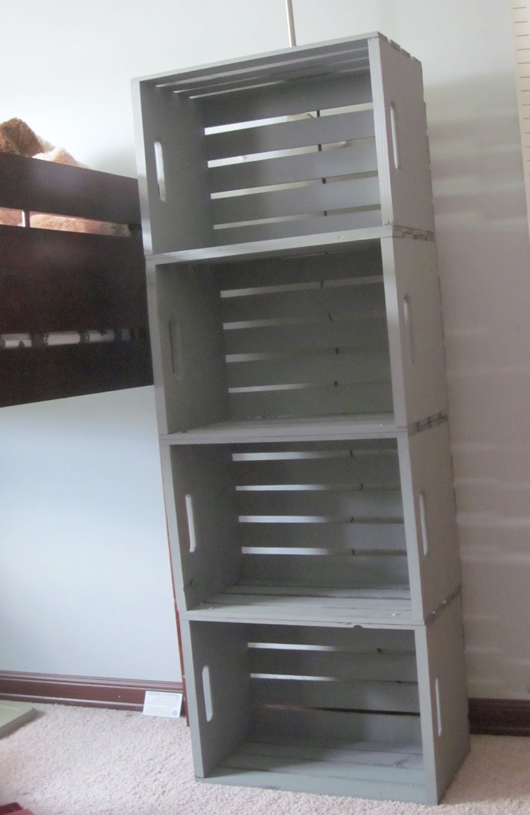 Embellishing Life organizing turn crates into a bookshelf