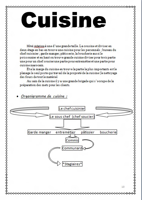 Exemple De Rapport De Stage En Restauration Exemple De Groupes  Images