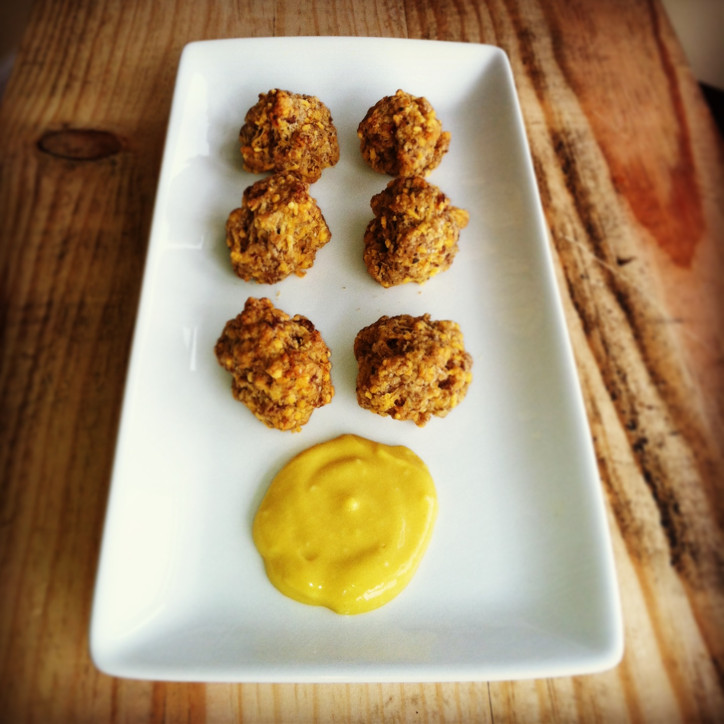 Sausage Balls with Honey Mustard Dipping Sauce Great