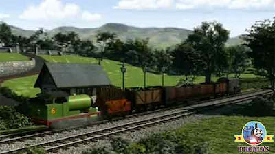 Thomas the tank engine Diesel and Percy train connected carnival musical calliope cargo load wagon