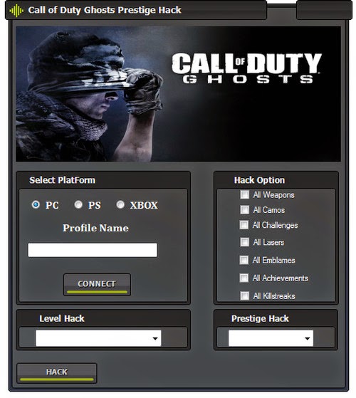 Call of Duty Ghosts Prestige Hack prestige level, Unlimited weapons, challenges