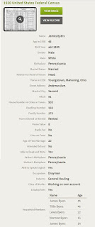 1930 Census Record for James Byers - pic 1