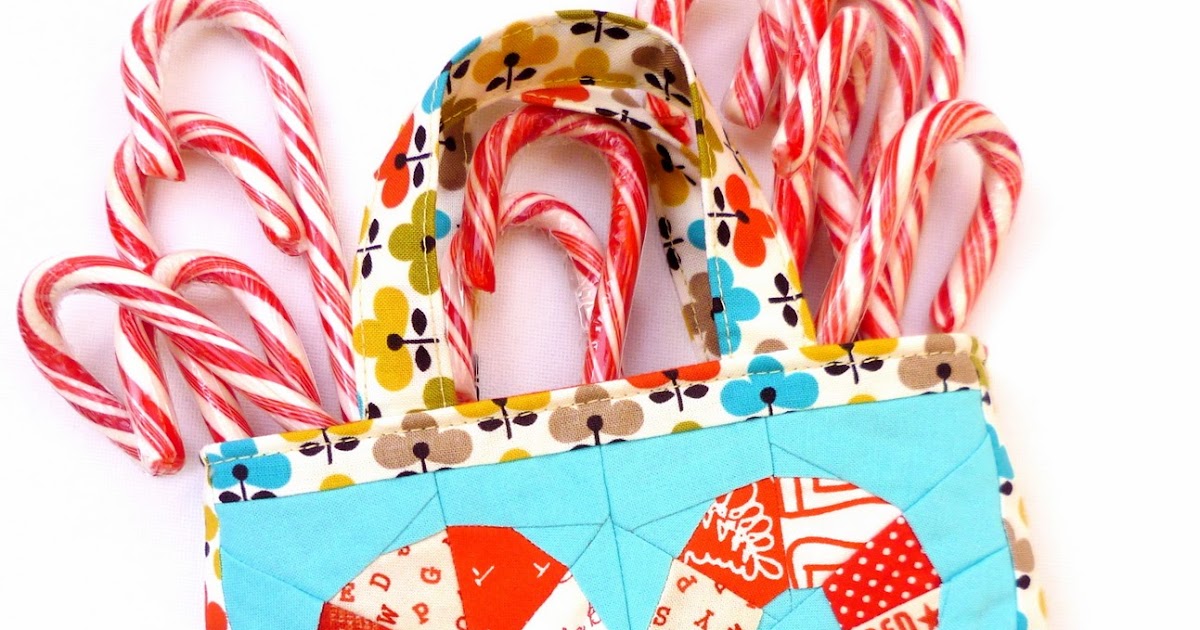 verykerryberry Candy Cane Mini Tote Bag Tutorial