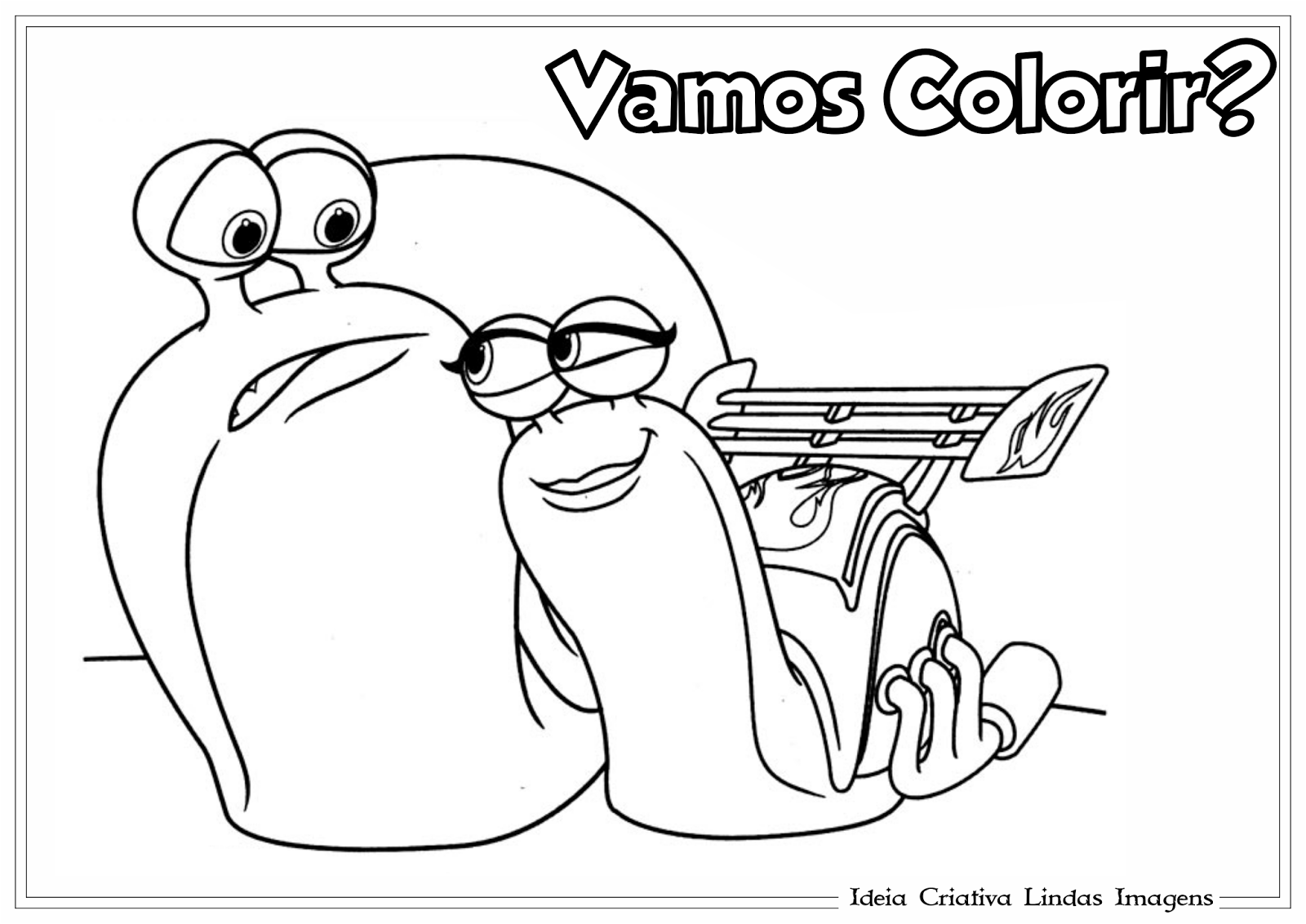 Desenhos do Turbo para Colorir e Imprimir - Filme Turbo