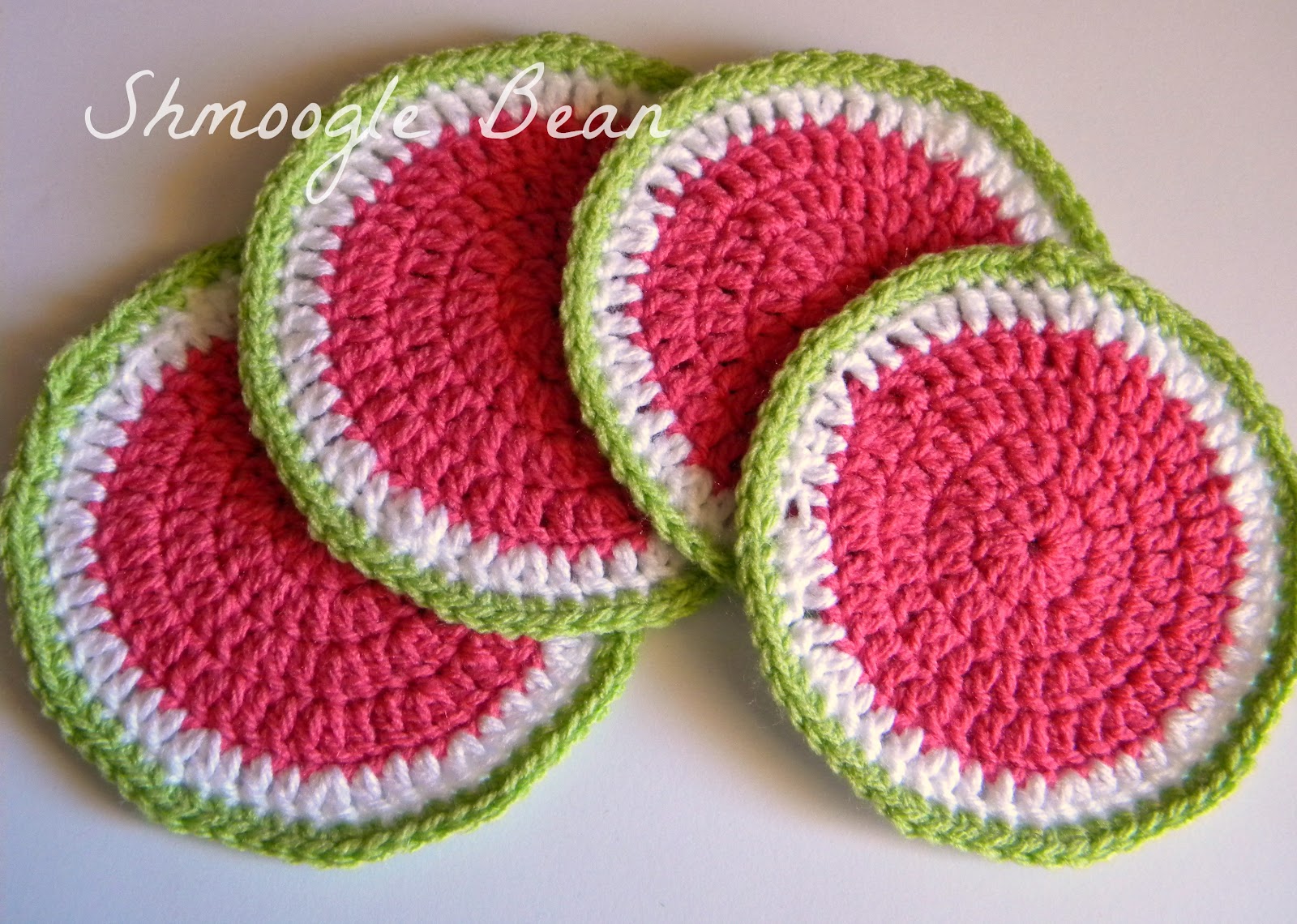 The Quirky Crafting Shmoogle Bean: Watermelon Crochet Coasters