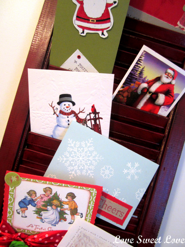 Love Sweet Love: Creating Christmas day 6- A Christmas Card Holder by me!